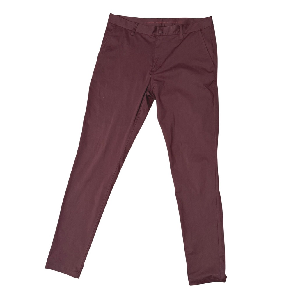 Rhone Commuter Pants Mens‎ 34 Burgundy Slim Fit Performance Trousers Maroon